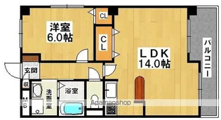 ビューテラス大新【4階】の間取り
