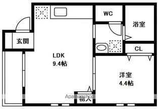 MON AMOUR KAREN 東千葉【1階】の間取り