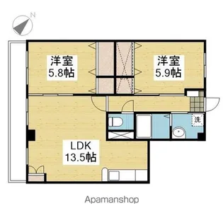 2LDKの間取り画像