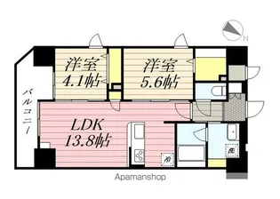 インシグニア渡辺通【9階】の間取り