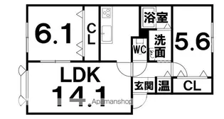 ヴィラ円山2【213号室】の間取り