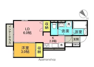 BELLE LEAD ROOTS(ベルリードルーツ)【106号室】の間取り
