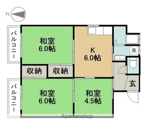 ハイツ吉川【202号室】の間取り