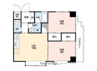 ガーデンハウス本千葉【6階】の間取り
