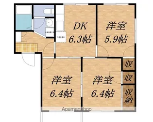 フレグランス野保里【B102号室】の間取り