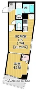 AURORO(アウローロ)【102号室】の間取り