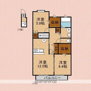 リベルタB【2階】の間取り