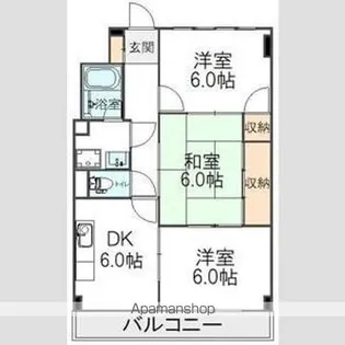 マンション豊四季【2階】の間取り