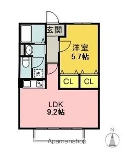 スミカ【A201号室】の間取り