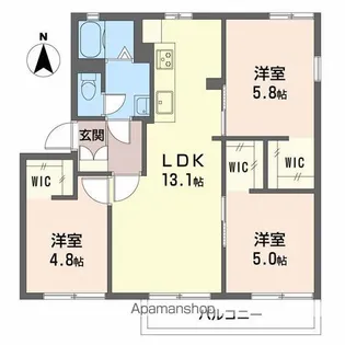 フレグランス東雲A棟【1階】の間取り