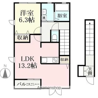 メゾンプレアデス【103号室】の間取り
