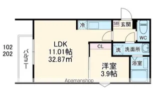 セレーネ元山【2階】の間取り