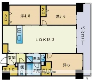 照葉オーシャンステージ EAST棟【417号室】の間取り