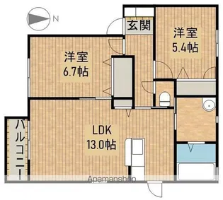 エミネントB【2階】の間取り