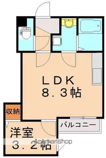 WISTERIA折尾【201号室】の間取り