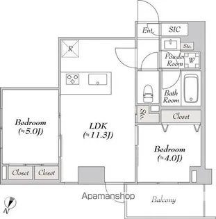 ルミーク本町ウェスト【1階】の間取り
