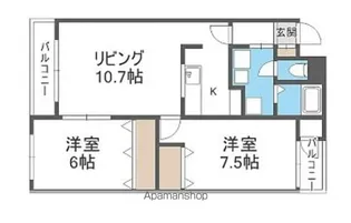 ル・ボヌール【202号室】の間取り