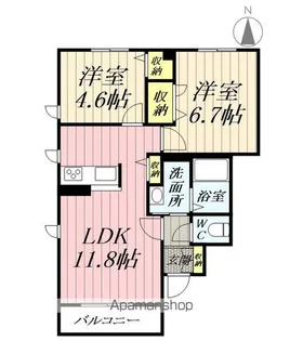 埼玉県越谷市レイクタウン2丁目【アパート】の間取り