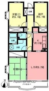 サントルセーヌ大和【4階】の間取り