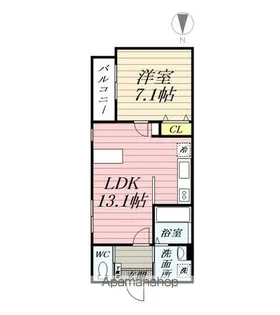 QUIETCRABHOUSE TOGETHER WITHB洋光台【101号室】の間取り