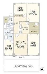 パシフィック我孫子グリーンタウン16号棟【1階】の間取り