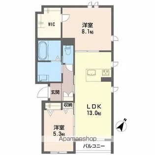 シャーメゾングレース堀止【2階】の間取り