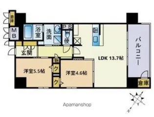 JP NOIE 天神南【10階】の間取り