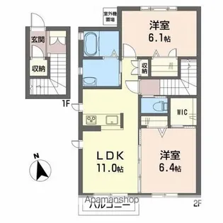 グランツコート【201号室】の間取り