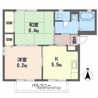 リバティガーデンB【201号室】の間取り