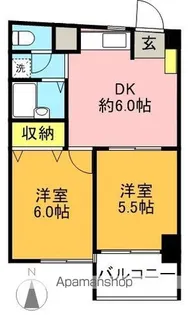 東京都世田谷区松原5丁目【マンション】の間取り