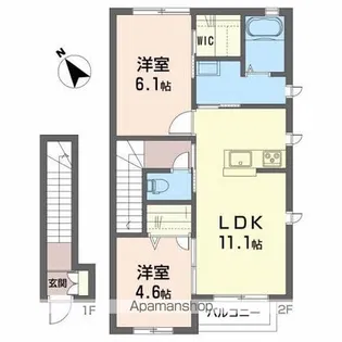 シャーメゾン南中町【203号室】の間取り