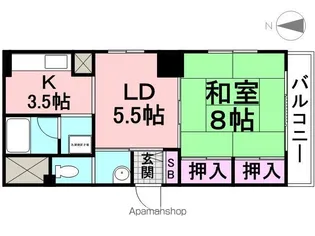 尼崎スカイハイツ【401号室】の間取り
