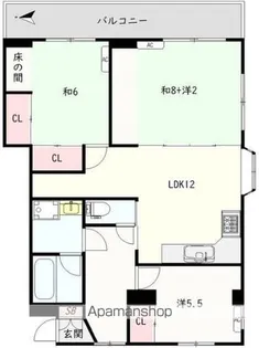 岸コーポ【201号室】の間取り