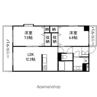 プロヴァンス池田【303号室】の間取り