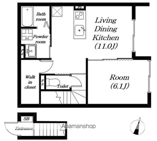 エトワール下坂浜A【207号室】の間取り