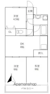 フレグランス松飛台【4階】の間取り