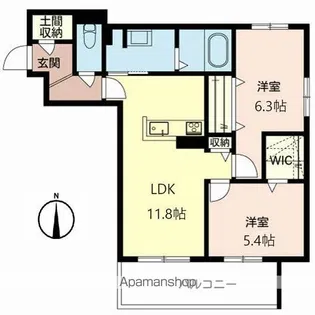 シャーメゾン アミシゲ【2階】の間取り