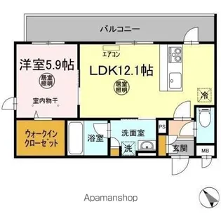 インフィニット カンワ【1階】の間取り