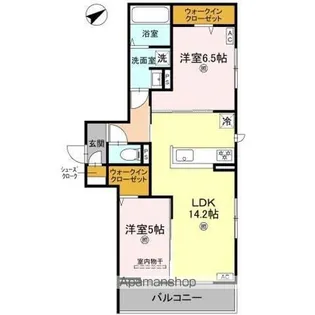 2LDKの間取り画像