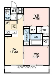 ジェンティーレ・トリヤマⅤ【2階】の間取り