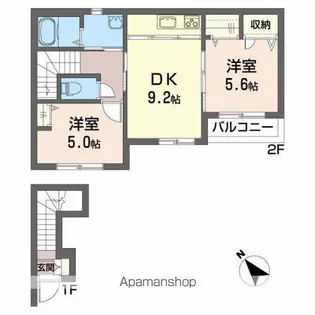 クラヴィエ長田町【2階】の間取り