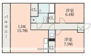 クイーンパレス松岡パート2【1階】の間取り