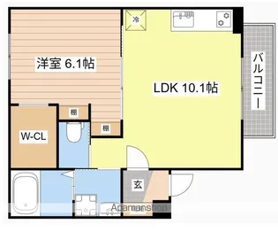クレスト大戌亥3号館【202号室】の間取り