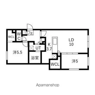 ALPHA GARDEN新札幌【101号室】の間取り