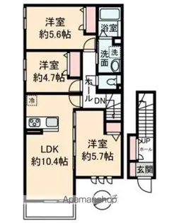 ROSE COURT C【201号室】の間取り