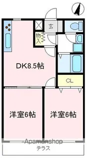 グリーンヒル東雲【1階】の間取り