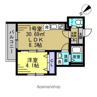 LUNIGHT都賀【3階】の間取り