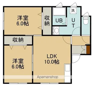 ノーブルエイスミク【2号室】の間取り