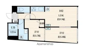 ALATO自由が丘【102号室】の間取り