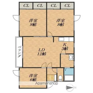 コーポフジサワD【1階】の間取り